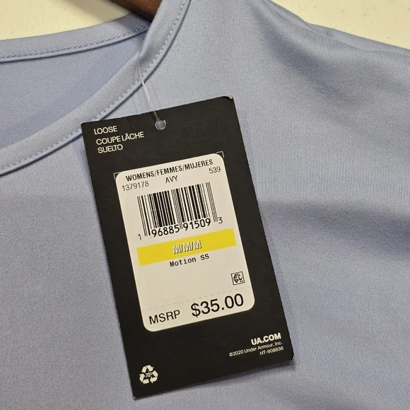 UNDER ARMOUR UA Motion Loose Women's Short Sleeve Shirt, Light Blue, Size Medium - Picture 6 of 11